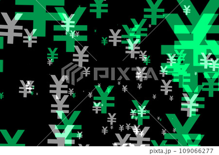 円マーク　日本円　シェイプ　カラー　パーティクル　CG　背景　壁紙 109066277