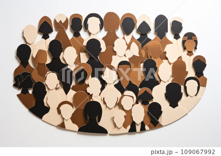 figurines of people. Cooperation and interaction between people  109067992