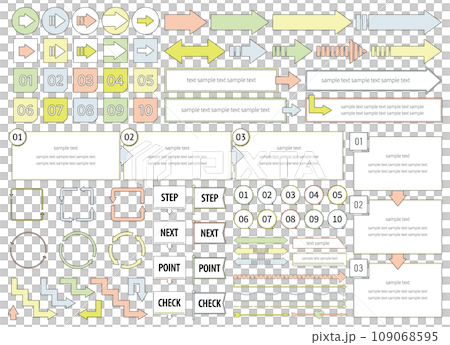 箭頭圖示框架集設計簡單數字步驟點檢查 1~10 109068595