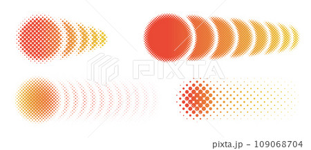 温度が上がるイメージのハーフトーンの直線 ベクター素材セット 温度が上がるイメージのハーフトーンの直線 ベクター素材セット 109068704