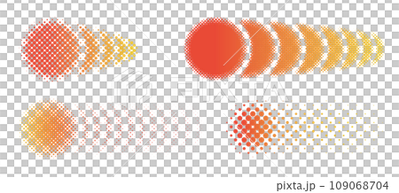 温度が上がるイメージのハーフトーンの直線 ベクター素材セット 温度が上がるイメージのハーフトーンの直線 ベクター素材セット 109068704
