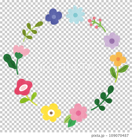 Adult cute colorful flower frame 109070487