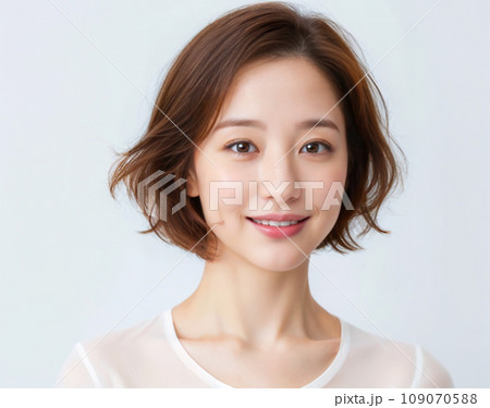 優しく微笑む30代女性 「AI生成画像」のイラスト素材 [109070588] - PIXTA 