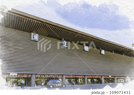 水彩画風 東京三宅坂 国立劇場 東京都千代田区 水彩画風 東京三宅坂 国立劇場 東京都千代田区 109071431