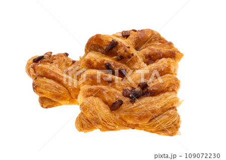 Spanish puff pastry with jam isolated 109072230