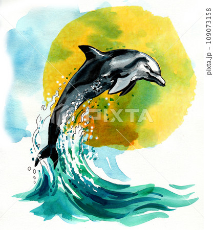 【WAIKEI】Watercolor Puppydolphin Jumping フーディー ２色 Designer fashion, Seoul-fully created | W Concept