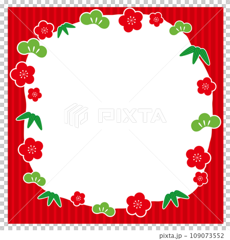 紅梅花與松竹梅框 紅梅花與松竹梅框 109073552