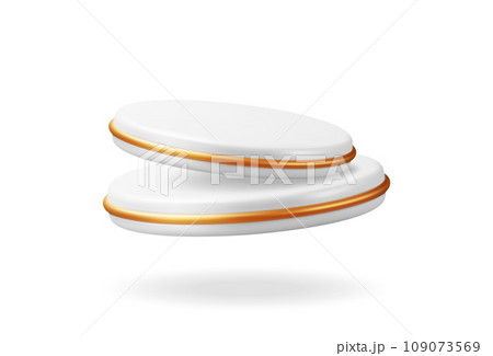 3D Grey Cylinder Podium Isolated 3D Grey Cylinder Podium Isolated 109073569