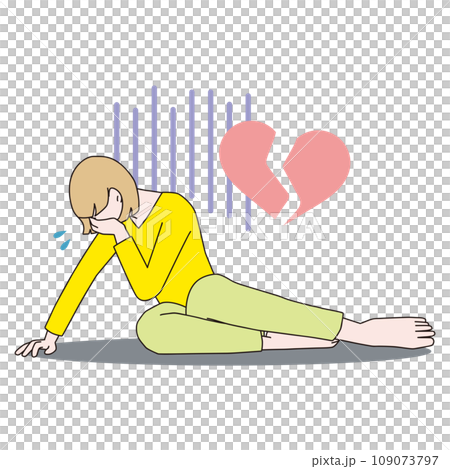 倒れこむ女性 破局 裸足 倒れこむ女性 破局 裸足 109073797