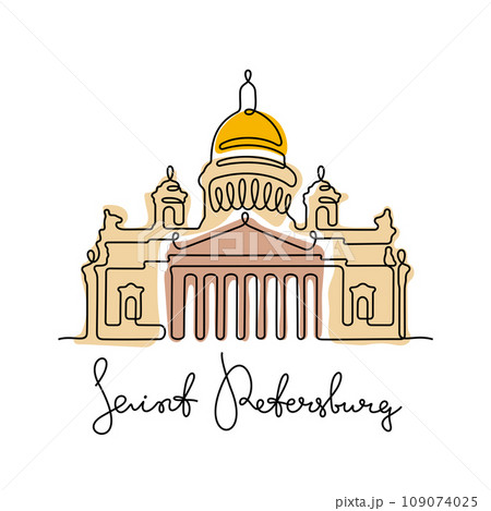 Saint Isaacs Cathedral vector illustration Saint Isaacs Cathedral vector illustration 109074025