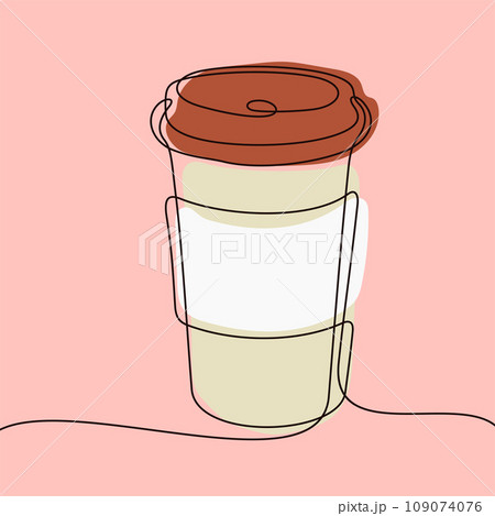 Coffee to go one line vector illustration Coffee to go one line vector illustration 109074076