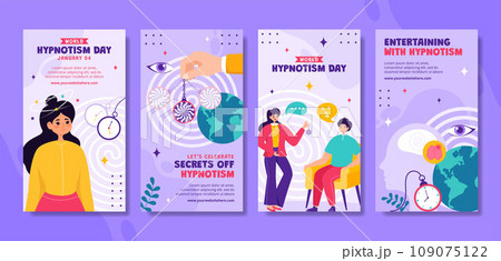 Hypnotism Day Social Media Stories Flat Cartoon Hand Drawn Templates Background Illustration Hypnotism Day Social Media Stories Flat Cartoon Hand Drawn Templates Background Illustration 109075122