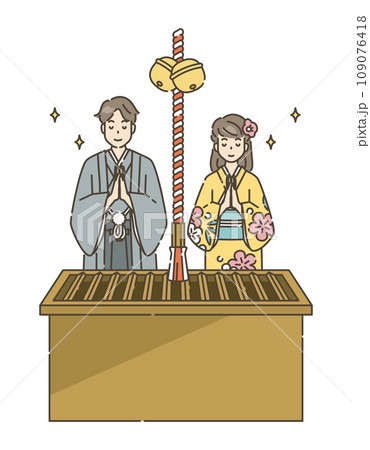 初詣　祈願　人物　 109076418