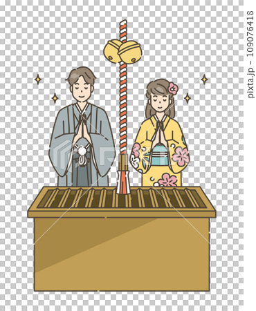 初詣　祈願　人物　 109076418