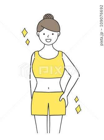 ダイエットに成功して嬉しそうな女性 ダイエットに成功して嬉しそうな女性 109076692