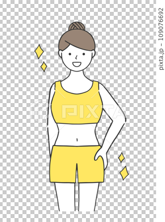 ダイエットに成功して嬉しそうな女性 ダイエットに成功して嬉しそうな女性 109076692