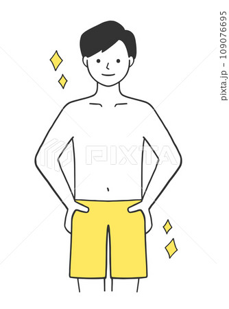 ダイエットに成功して嬉しそうな男性 ダイエットに成功して嬉しそうな男性 109076695