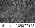 Handmade knitted background with macro weave threads. 109077948