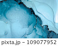 Color Ocean Water. on Paper. Alcohol Inks Trendy 109077952