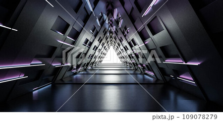 A dimly lit room with vibrant purple lighting creating a mesmerizing and immersive atmosphere 3d render illustration A dimly lit room with vibrant purple lighting creating a mesmerizing and immersive atmosphere 3d render illustration 109078279