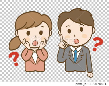 Hatena? A female office worker and a male office worker in suits are wondering 109078801