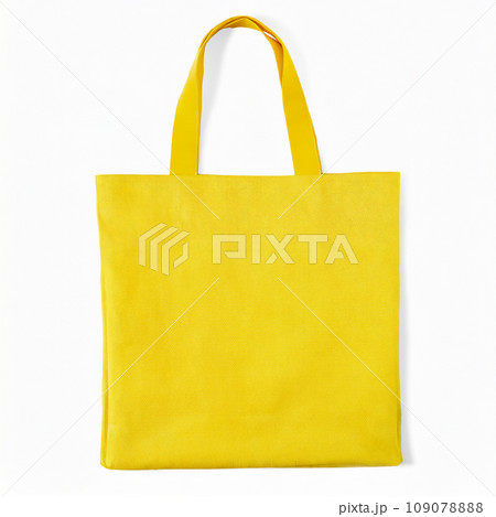 黄色の無地で柄の無いトートバッグ|帆布のトートバック|AI生成画像 黄色の無地で柄の無いトートバッグ|帆布のトートバック|AI生成画像 109078888