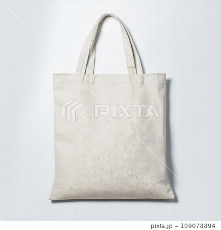 白色の無地で柄の無いトートバッグ｜帆布のトートバック｜AI生成画像 109078894