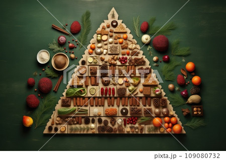 Christmas tree made from healthy food 109080732