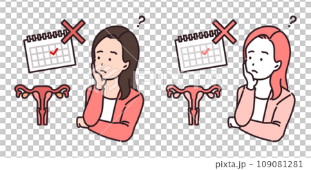 Illustration of a woman suspected of being pregnant Illustration of a woman suspected of being pregnant 109081281