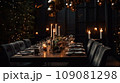 Christmas table setting with winter decoration 109081298