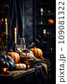 Thanksgiving table setting with pumpkin 109081322