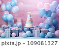 Gender party candy bar in blue and pink color 109081327