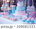 Gender party candy bar in blue and pink color 109081333