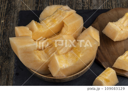 delicious soft and ripe food melon on the table 109083129