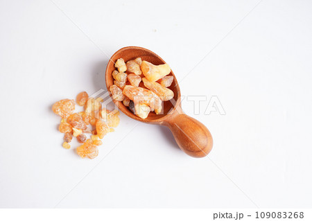 Frankincense or olibanum aromatic resin used in incense and perfumes. 109083268