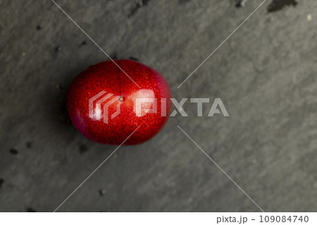 delicious sweet cherries on a slate board 109084740