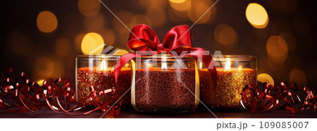 Abstract Advent Background - Christmas Decoration With Ornament And Defocused Lights Abstract Advent Background - Christmas Decoration With Ornament And Defocused Lights 109085007