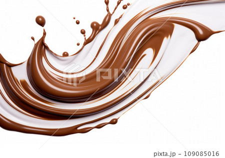 Chocolate. Melted chocolate top view. Confectionery concept 109085016