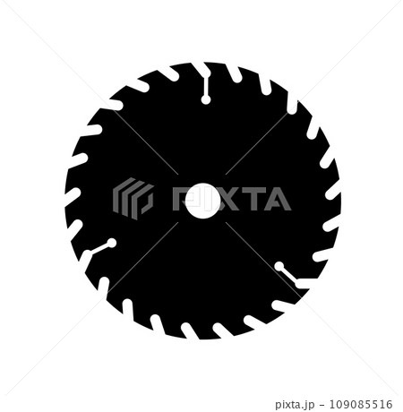 Circular saw. Rotary flat blades saw machine, cut teeth machine for carpentry, machine for wood construction. Vector 109085516