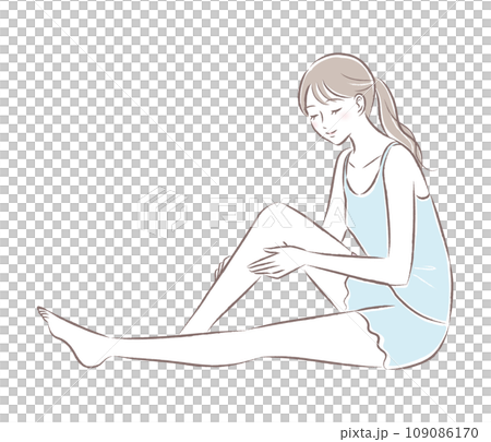 綺麗な足の若い女性のイラスト　美容・ダイエット 109086170