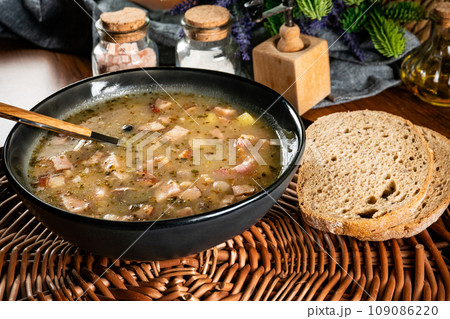Sour soup in bowl. Sour soup in bowl. 109086220