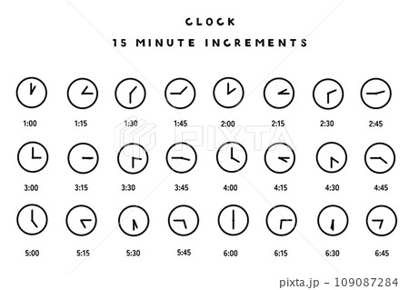 アナログ時計・15分刻み 109087284