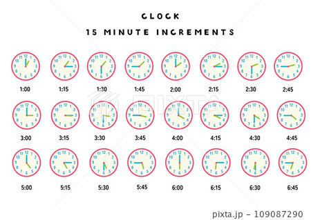 アナログ時計・15分刻み 109087290