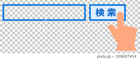 Illustration of searching the internet by clicking the search icon next to the search bar with your finger Illustration of searching the internet by clicking the search icon next to the search bar with your finger 109087454