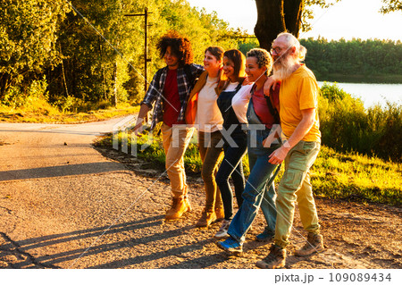 Golden Hour Promenade: A Multi-Generational Stroll Golden Hour Promenade: A Multi-Generational Stroll 109089434