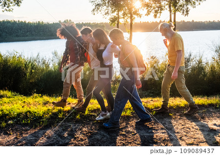 Sunset Stroll by the Lake Sunset Stroll by the Lake 109089437