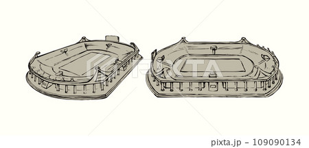 Small Stadium. Vector sketch 109090134