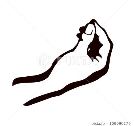 A hand is holding a pinch of salt. Vector drawing A hand is holding a pinch of salt. Vector drawing 109090179