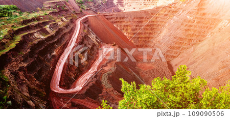 Trucks at open-cast mine in Kryvyi Rih, Ukraine 109090506