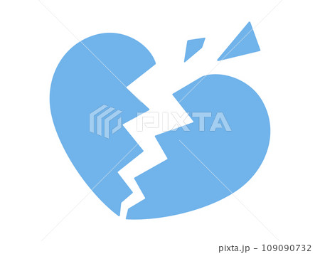 割れたハートのアイコン素材 109090732